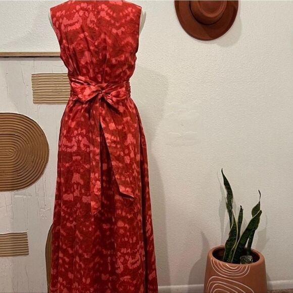 Banana Republic Women's Wrap Red and Pink Dress. Size 4 - Picture 4 of 11